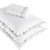 Brandon Cotton Three-Line Embroidered 3 Piece Duvet Cover Set